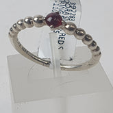 PANDORA SILVER RED STONE RING 2.5GMS Ring Size R / 9 US